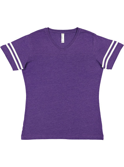 LADIES V-NECK FOOTBALL TEE | LAT-Apparel