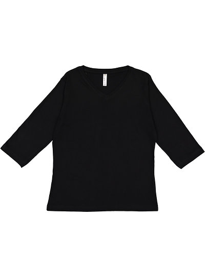 LADIES 3/4 SLV PREM JRSY TEE Black