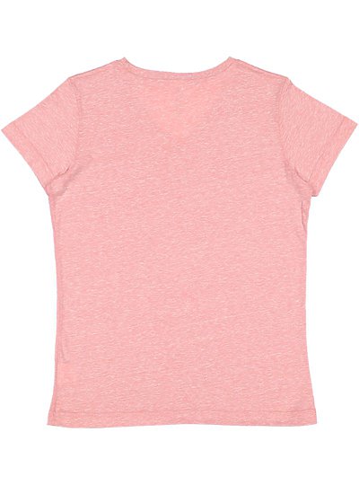 LADIES V-NECK MELANGE TEE | LAT-Apparel